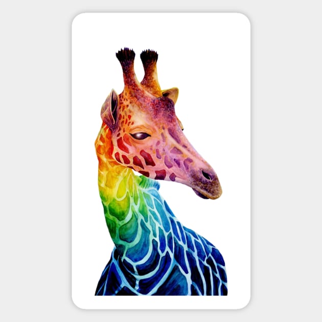 Colorful giraffe watercolor without background Sticker by MandalaSoul